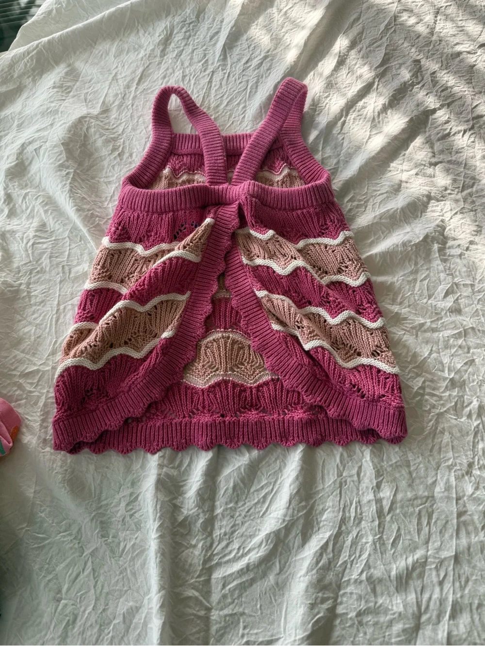 Old Navy Girls' Pink & Blush Striped Knit Tank